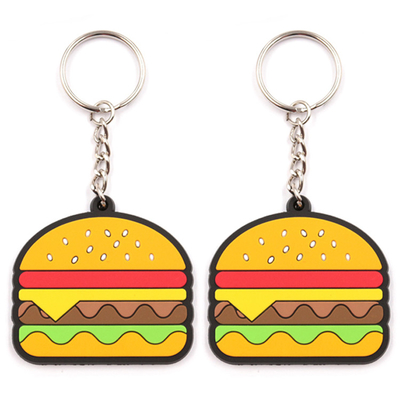 Geschenk Mini Food Keychain weicher netter der Burger PVC-Schlüsselanhänger-2D Förderungs-3D