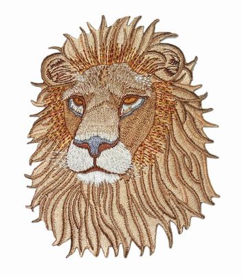 Merrow-Grenz-Lion Shape Full Embroidery Patch-Flausch-Schutzträger