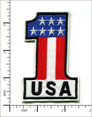 Gesticktes Eisen auf Flecken-Nummer Eins USA-Flaggen-Logo