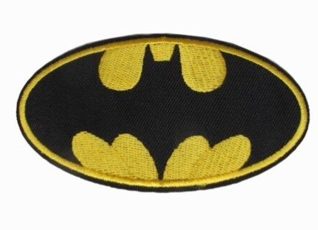 Flecken-Twill-Gewebe BATMANS LOGO Embroidery Iron On Applique für Kleiderstoff