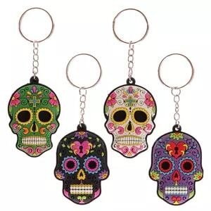 Schädel-spornte kundenspezifische Logo Keychain Four Link PVCgummischlüsselkette Schlüssel an