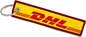 Benutzerdefiniertes Logo-Design, bestickter DHL Flight Crew-Schlüsselanhänger, gewebter Schlüsselanhänger