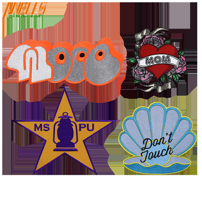 Custom Logo Stoff Stickgewebe Gewebte Hut Patch Custom Haken und Schleife Eisen auf Chenille Briefe Stickplatten