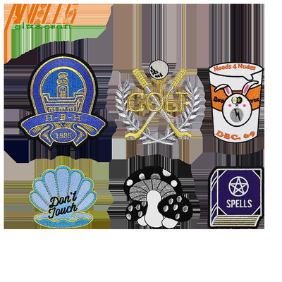 Custom Logo Stoff Stickgewebe Gewebte Hut Patch Custom Haken und Schleife Eisen auf Chenille Briefe Stickplatten