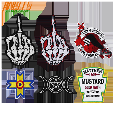 Custom Logo Stoff Stickgewebe Gewebte Hut Patch Custom Haken und Schleife Eisen auf Chenille Briefe Stickplatten