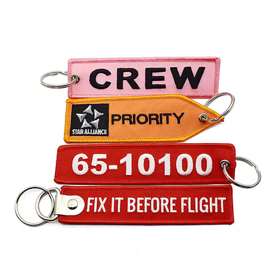 Großhandel Olecranon Hook Billig Custom Flight Stoff Stickerei Jet Tag Gewebter Schlüsselhaufen Mit Ihrem eigenen Logo