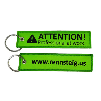 Custom Logo Gewebe gestickte Schlüsseltags Gewebtes Logo Vor dem Flug Jet-Tags Schlüsselketten Als Geschenk
