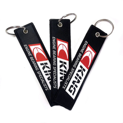 Custom Logo Gewebe gestickte Schlüsseltags Gewebtes Logo Vor dem Flug Jet-Tags Schlüsselketten Als Geschenk
