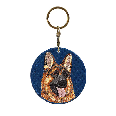 Leichtgewicht Custom Logo Jet Tags Stoff Druck Broderierte Schlüsselring Broderierte Schlüsselkette