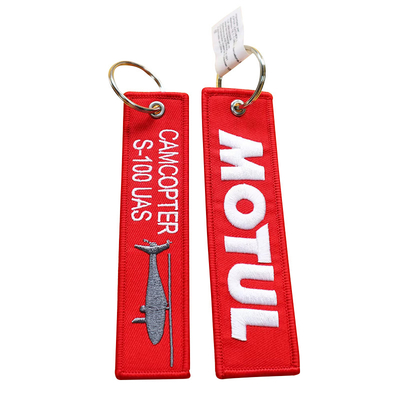 Personalisierte Stickschlüsselkette mit Custom Logo Promotion Fashion Gewebter Stoff Schlüssel Tag Schlüsselkette