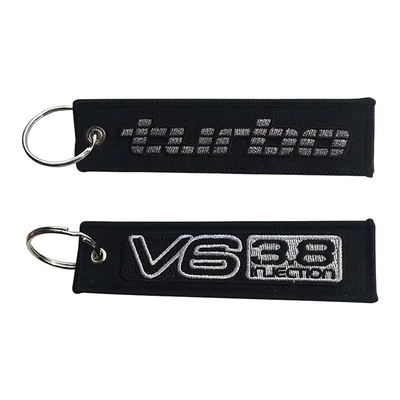Personalisierte Stickschlüsselkette mit Custom Logo Promotion Fashion Gewebter Stoff Schlüssel Tag Schlüsselkette