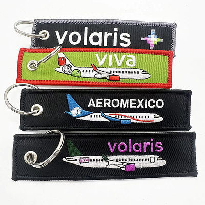 Personalisierte Stickschlüsselkette mit Custom Logo Promotion Fashion Gewebter Stoff Schlüssel Tag Schlüsselkette