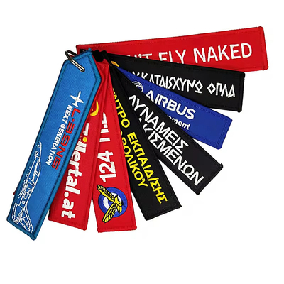 Personalisierte Polyester Gewebte Schlüsselkette Custom Logo mit Anhängseln Großer Ring