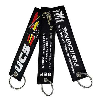 Polyester-Schlüsselstück, Stickerei, Jet-Tag, Stoff, Gewebter Schlüsselhaufen mit Ihrem Logo