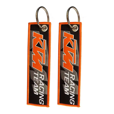 Custom Logo Werbegeschenke Jet Tag Stoff Stickerei Autoschlüsseln Gewebter Schlüsselschlüssel