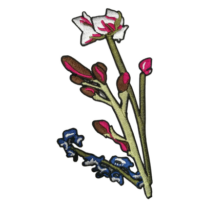 2Pcs/Grenze Paar-weiße Rose Iron On Embroidery Flowerss Merrowed für Kleidung