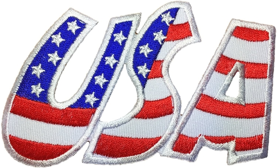 USA-Alphabet-Flaggen-Flecken nähen Eisen auf Applikation gesticktem Emblem-Ausweis-Flecken