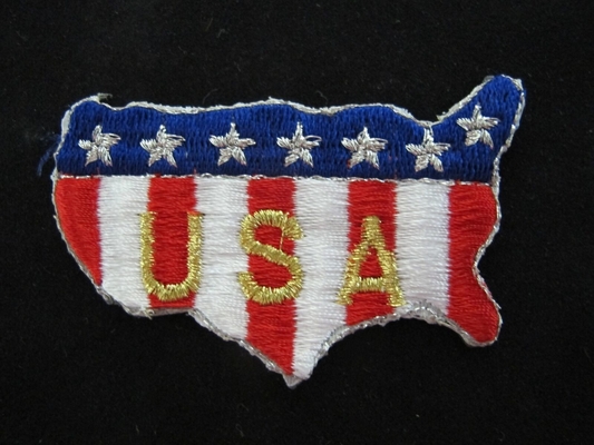 Karte U.S.A Word Embroidery Iron Vereinigter Staaten auf Applikations-Flecken