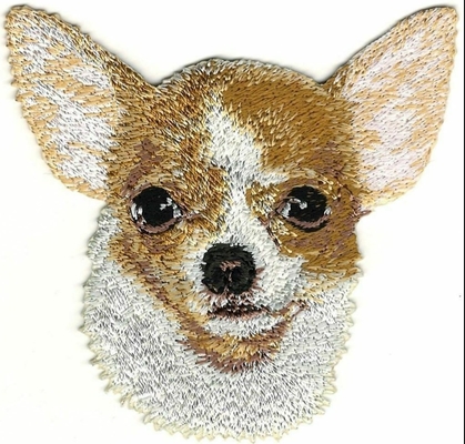3,25&quot; Chihuahua-Porträt-Hunderasse-Stickerei-Flecken