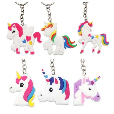 Verbindungs-Zubehör PVCs Gummi-Unicorn Soft Toy Keychain PMS Farbder sondergröße-vier