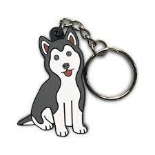 PMS-Farbkundenspezifischer Schlüssel-Ring Husky Puppy Soft PVCgummikarikatur-Schlüsselanhänger