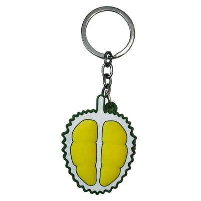 Kundenspezifischer weicher PMS Gummi-Karikatur Durian PVC-Schlüsselanhänger-3D formte