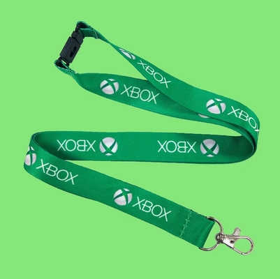 15mm Breite Xbox Schnur Schlüssel-ID-Abzeichen 900mm Länge Logo Druck Schnur mit Metallhaken