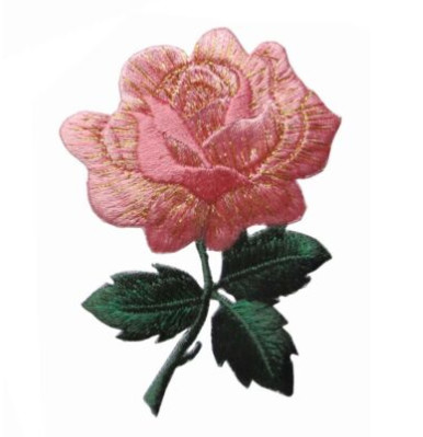 #4535 3 1/4&quot; Rosa-Rose Flower Embroidery Iron On-Applikations-Flecken