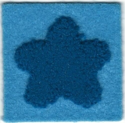 Blauer geglaubter Chenille-Stern-Stickerei-Flecken