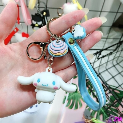 Hängende nette personifizierte nette 3D blaue Cinnamoroll Schlüsselkette der Schlüsselringe