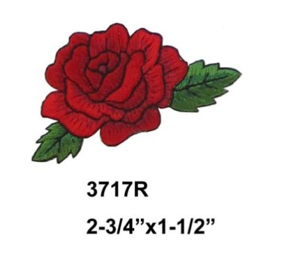 Rotes Rose Flower Embroidery Patch Twill-Gewebe-Eisen auf Applikations-Flecken