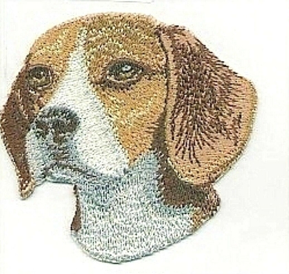 3&quot; Spürhund-Hundeporträt-Eisen auf Stickerei-Flecken Merrowed-Grenzekundenspezifischer Pantone-Farbe
