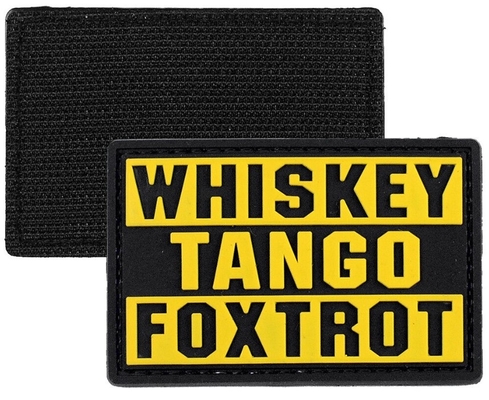 Whisky-Tango Foxtrot WTF 3D PVC-Flecken, den taktisches Militär-3D Pantone-Farbe ausbessert