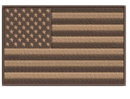 Twill-Gewebe-amerikanische Flagge stickte Flecken-Eisen auf US-Wüste Tan Subdued Shoulder USA