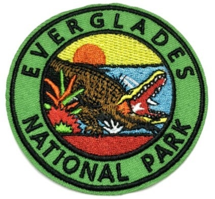 Everglades-Nationalpark-kundenspezifisches gesticktes Flecken-Eisen auf der Stützung des Twill-Gewebe-Hintergrundes