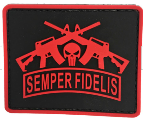 Gewohnheit formte weichen PVC-Flecken USMC Semper Fidelis Marine Corps Red For Garment