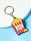 Kundengebundenes gemachtes Karikatur-Popcorn weiches PVC Keychains Gummi personifiziert