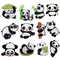 Nettes Eisen des Karikatur-Panda-7C auf Stickerei-Flecken für Jacken-Kleidung