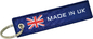 130*30mm Stickerei-Flaggenschlüsselkette kundenspezifisches Motorrad-Schlüsselkettentwill-Vereinigten Königreichs